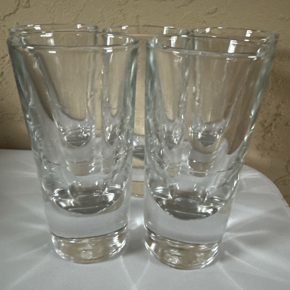 Set of 5 Borgonovo Italy Highball Glasses - Weighted Bullet Bottom - Italian Art